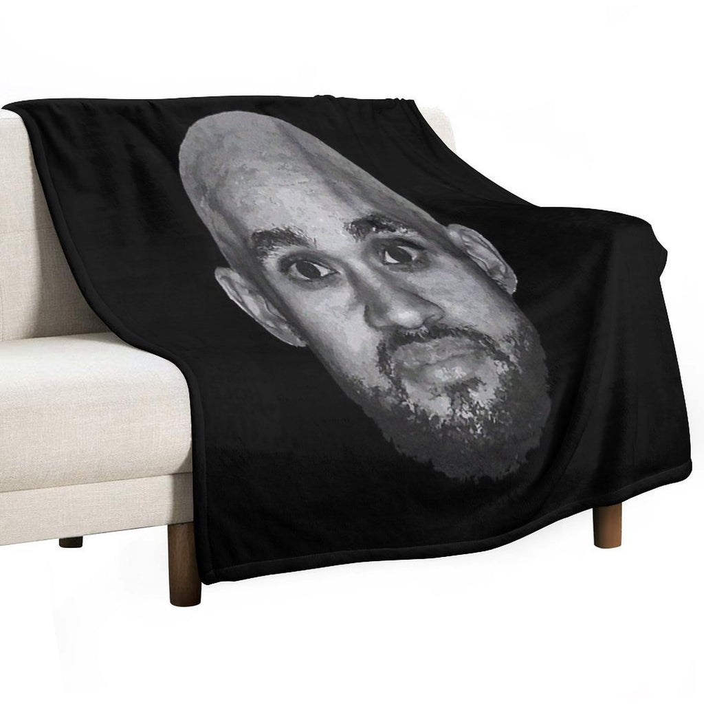 Bald Derrick White Funny Vintage Face Lightweight Throw Blanket