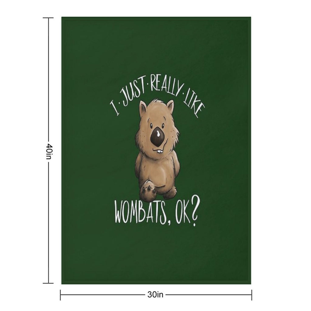 I Just Really Like Wombats OK Cute Marsupial Wombat Wrinkle-free Throw Blanket
