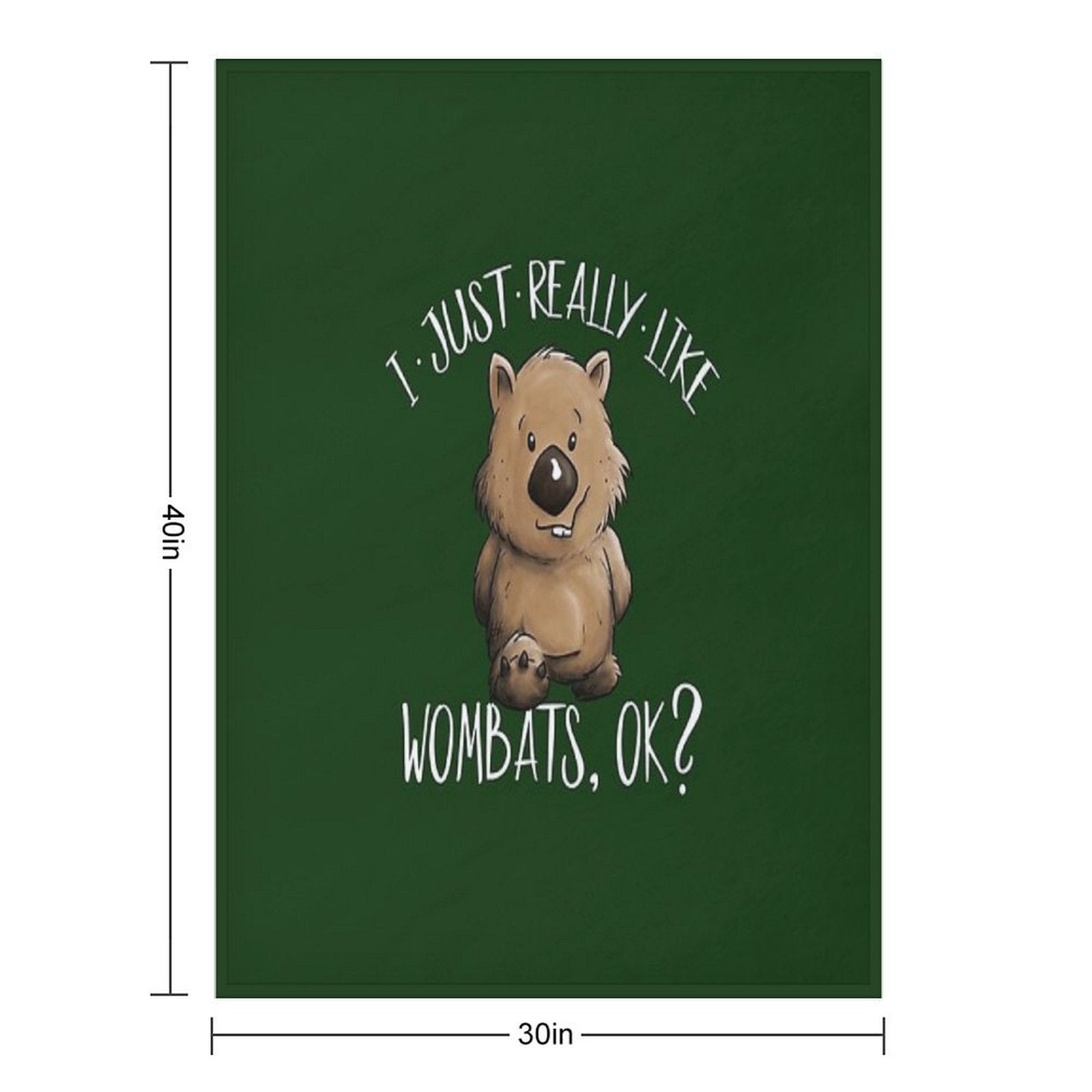 I Just Really Like Wombats OK Cute Marsupial Wombat Wrinkle-free Throw Blanket