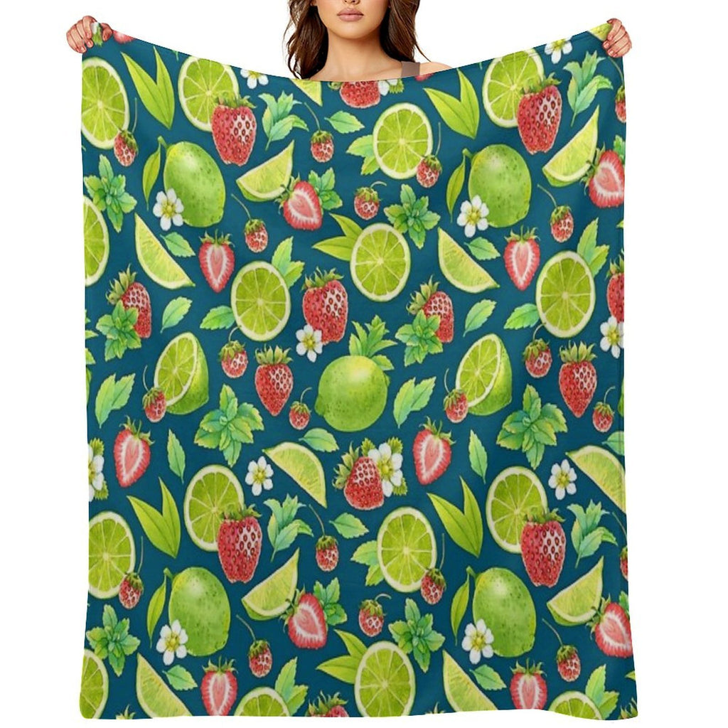 Strawberry And Lime Premium Throw Blanket