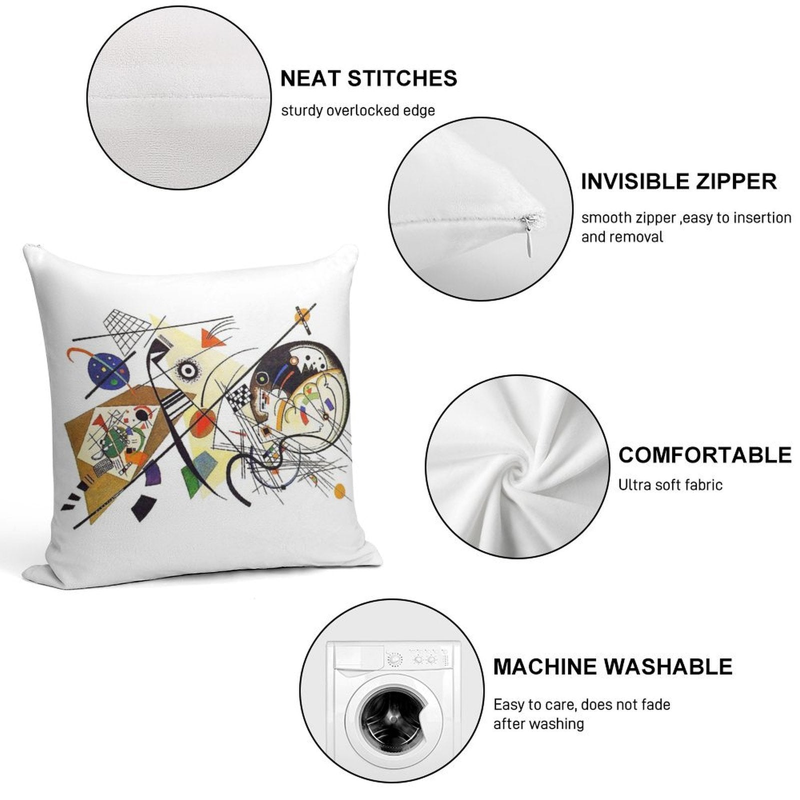 HD. Transverse Line (1923), by Wassily Kandinsky Soft Bedroom Essential Throw Pillow