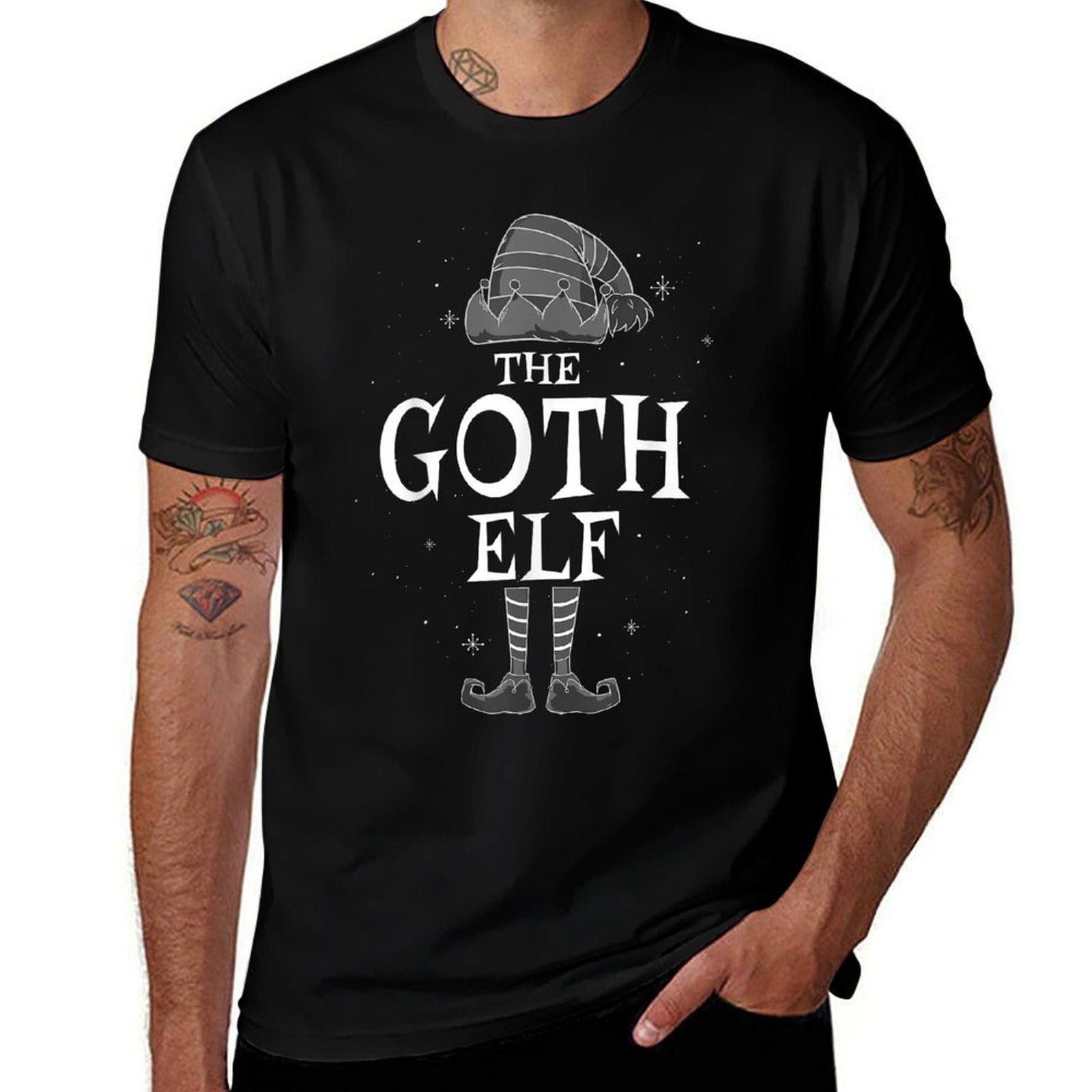 The Goth Elf Group Matching Family Christmas Gothic Funny  Versatile T-Shirt