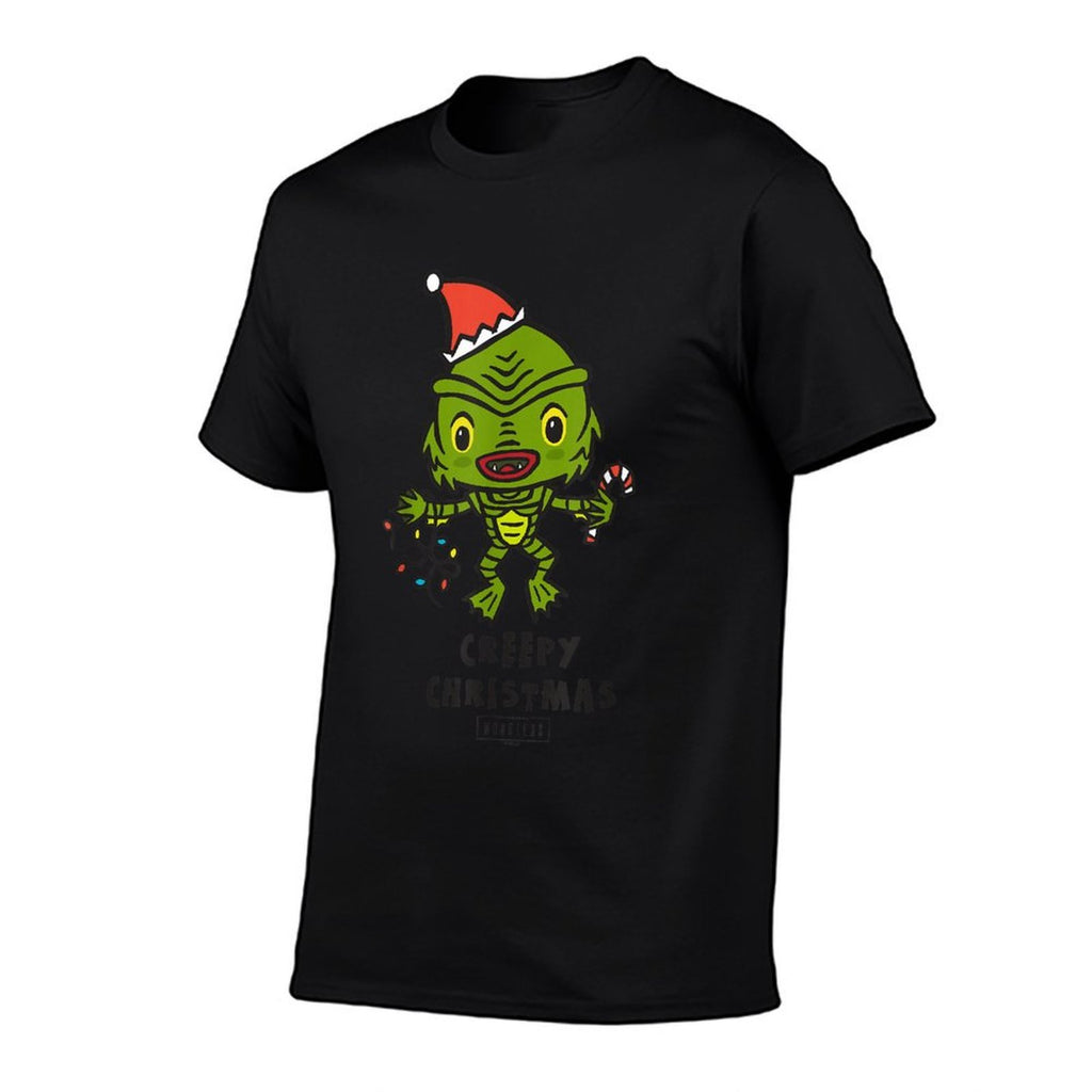 Universal Monsters Creature from The Black Lagoon Christmas  High-quality Stitching T-Shirt