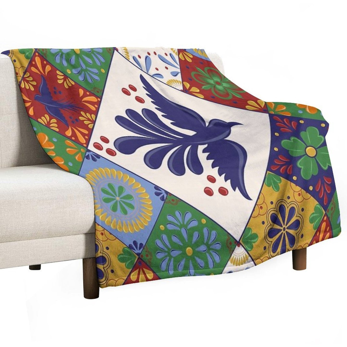 Mexican Talavera Tiles Colorful Pattern Velvety-soft Throw Blanket