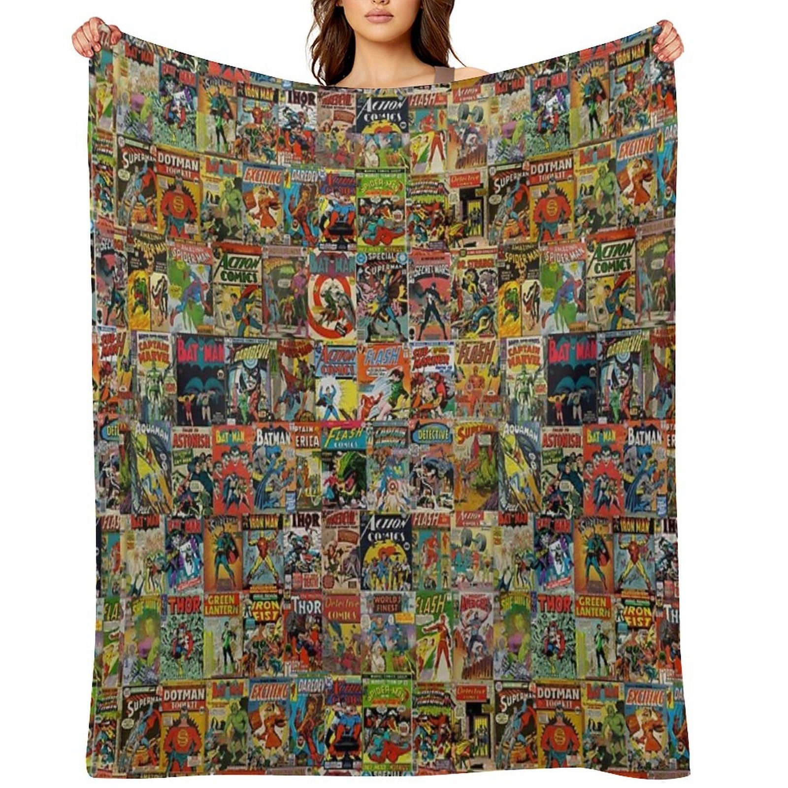 Vintage Comic Book Pattern Velvety-soft Throw Blanket