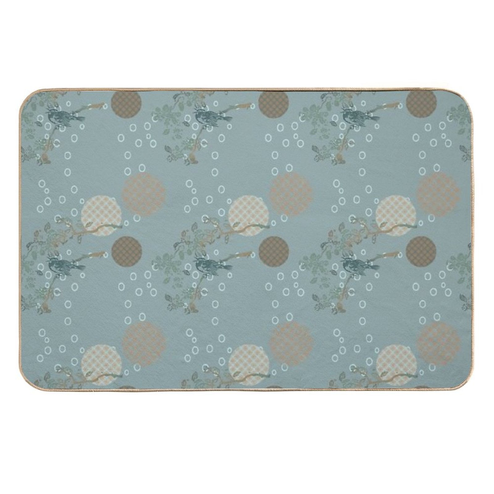 Japanese Bird Pattern  Non-Slip Bath Mat