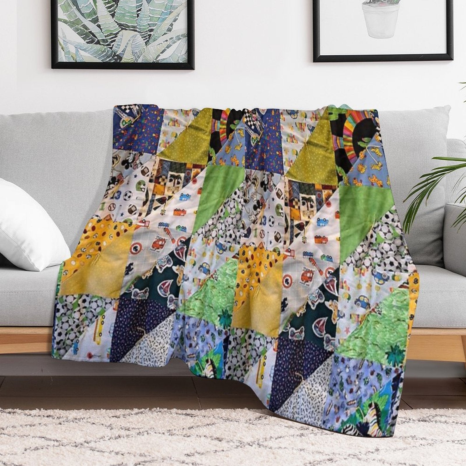 Kids Colorful Animal Funky And Fun Travel-friendly Throw Blanket