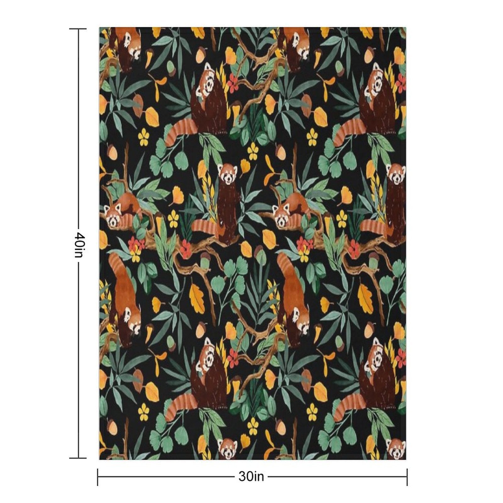 RED PANDAS IN DARK WILD NATURE Machine-washable Throw Blanket