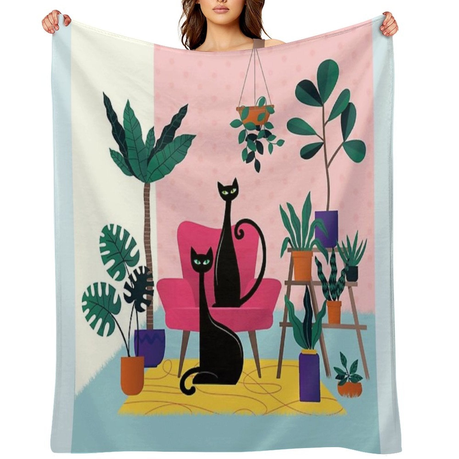 Sleek Black Cats Rule In This Urban Jungle All-season Throw Blanket