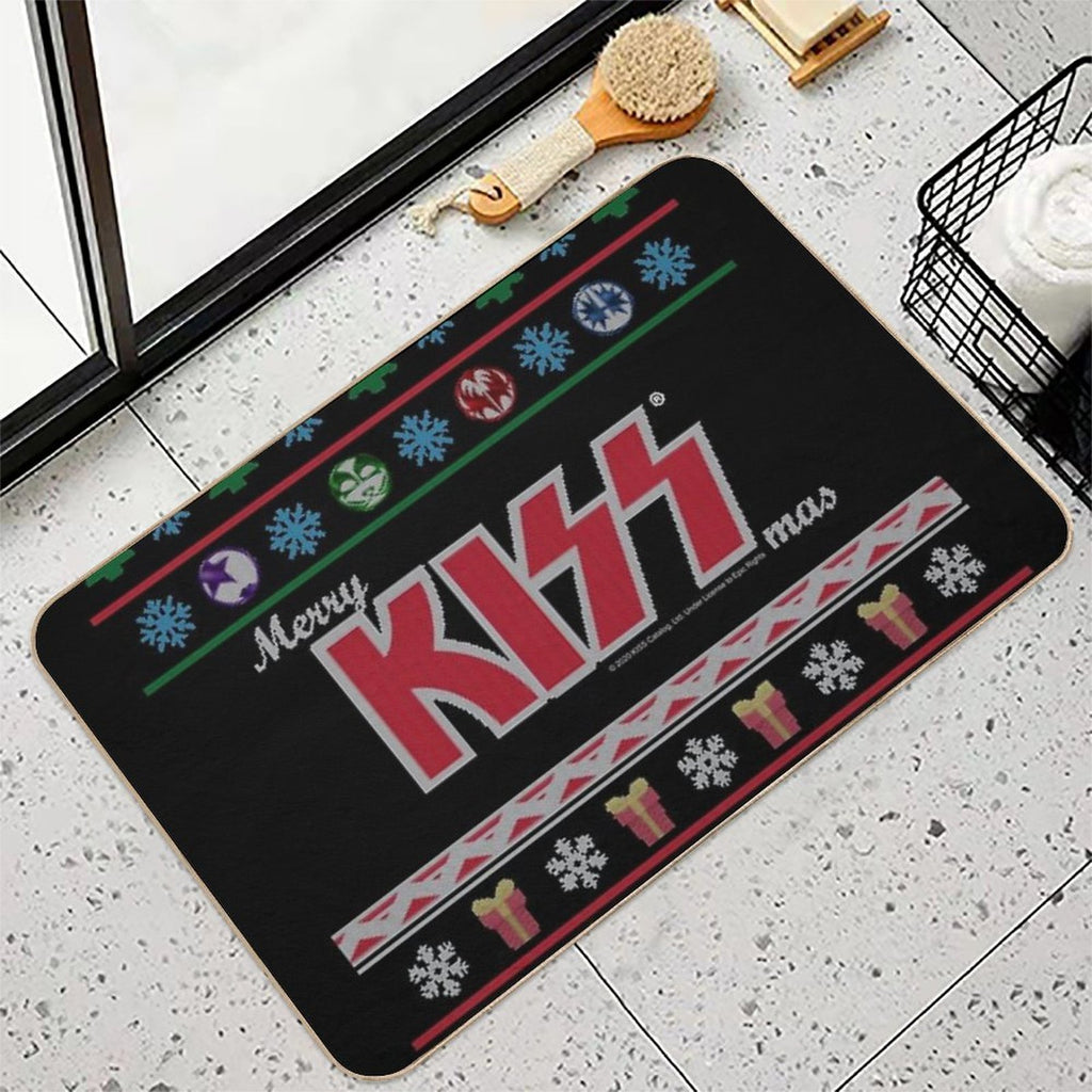 KISS ® The Band - Merry KissMas Ugly Sweater  Anti-Trip Bath Mat