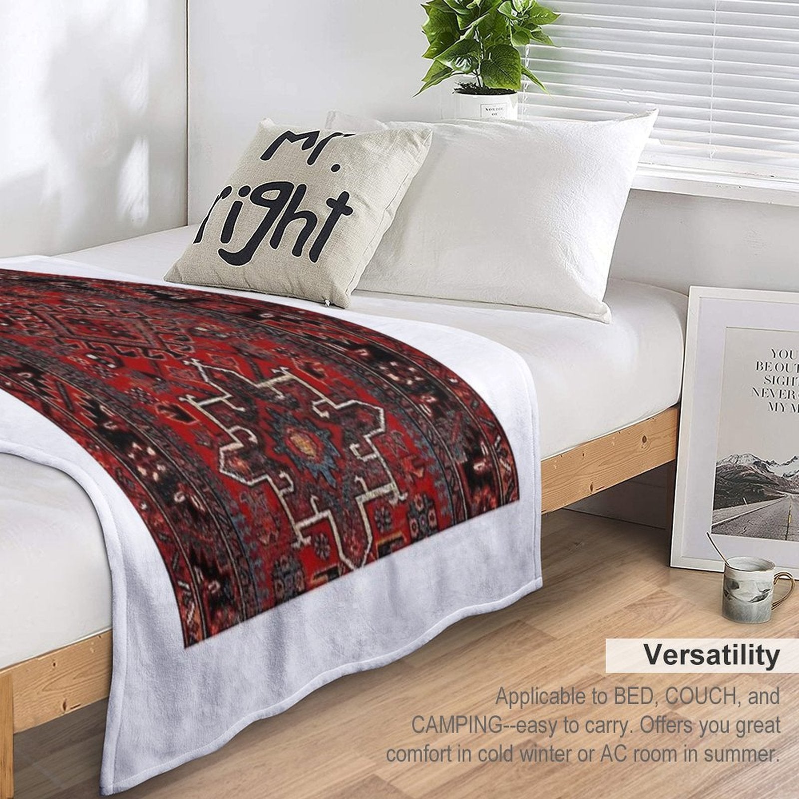 Oriental Rug Durable Throw Blanket