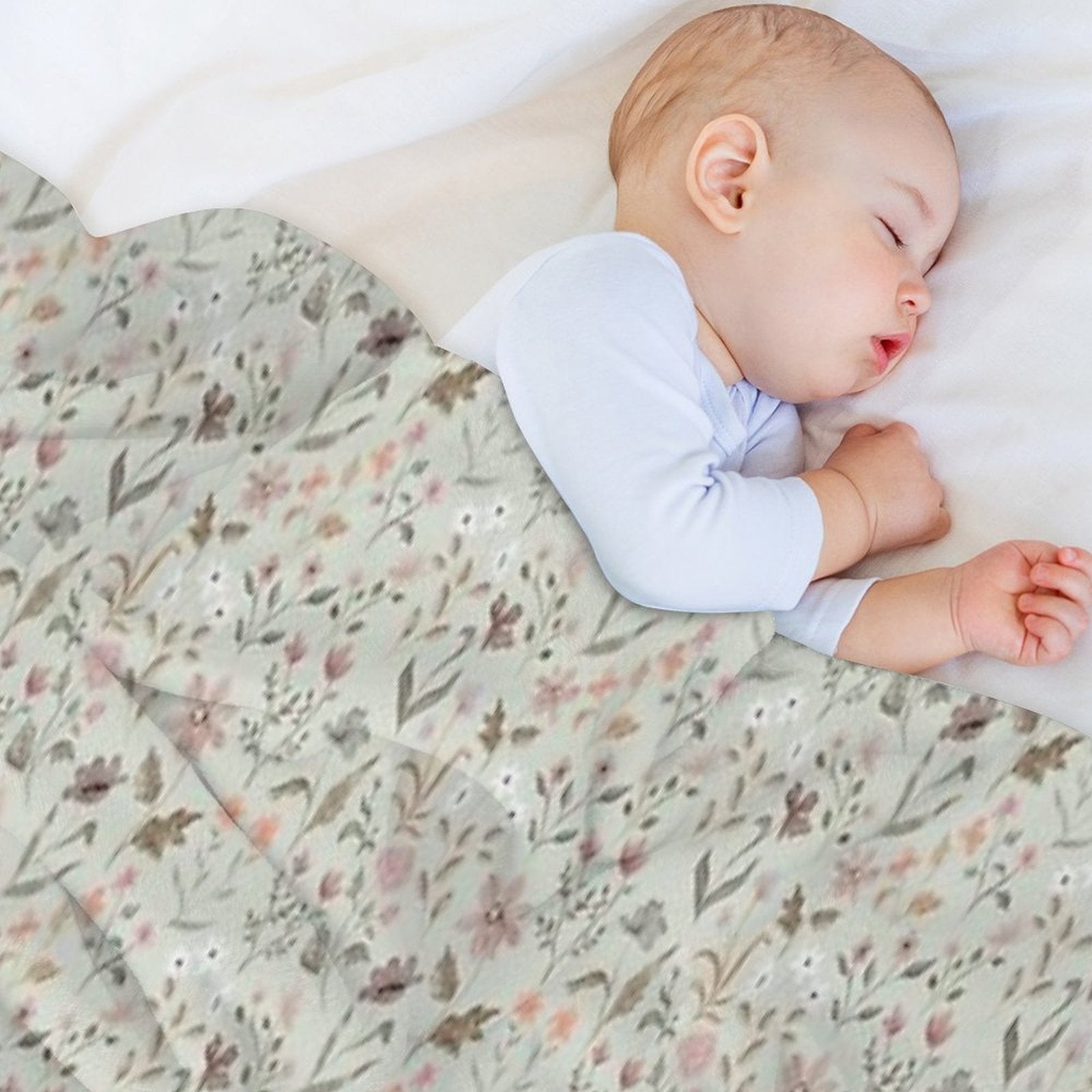 Blotchy Wildflowers - Mint Versatility Throw Blanket