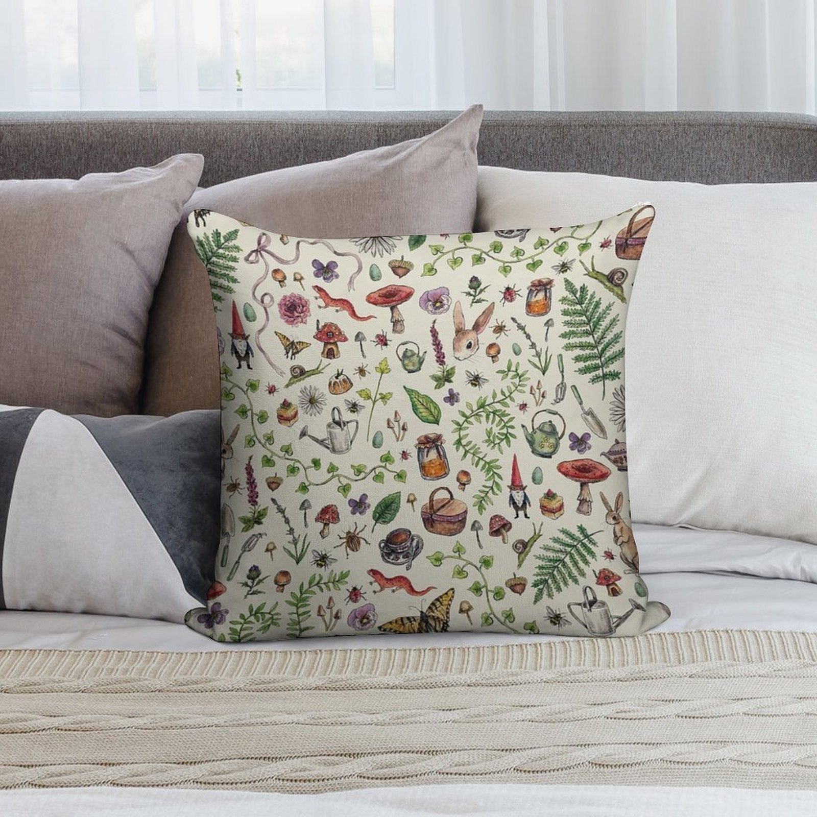 Cottagecore Light Green Soft Ultra-Soft Texture Throw Pillow