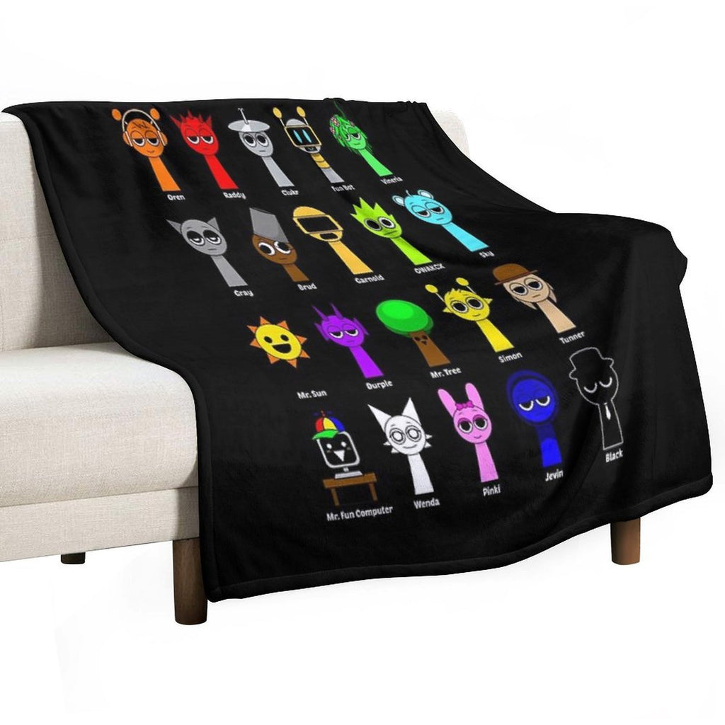 All My Sprunki Game Toys Wrinkle-free Throw Blanket