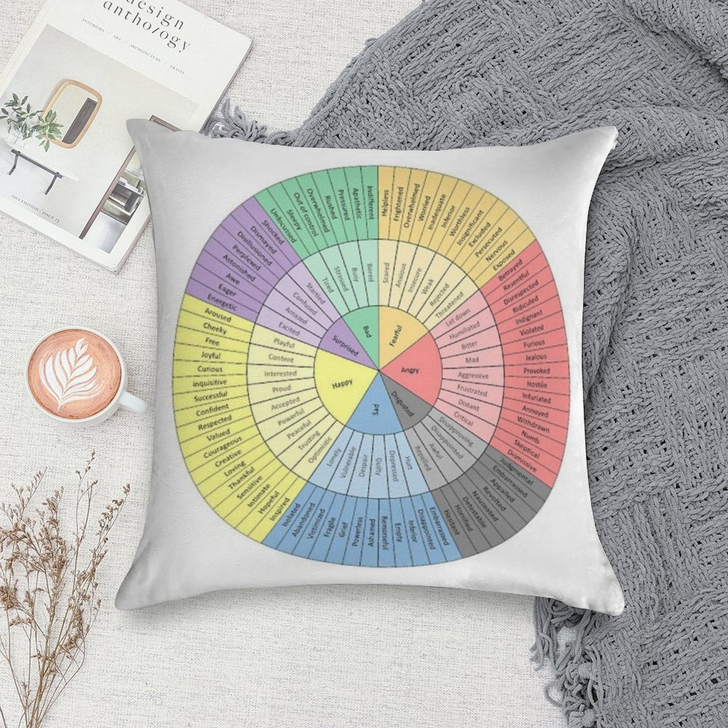 Feelings Wheel Soft Luxury Feel Throw Pillow