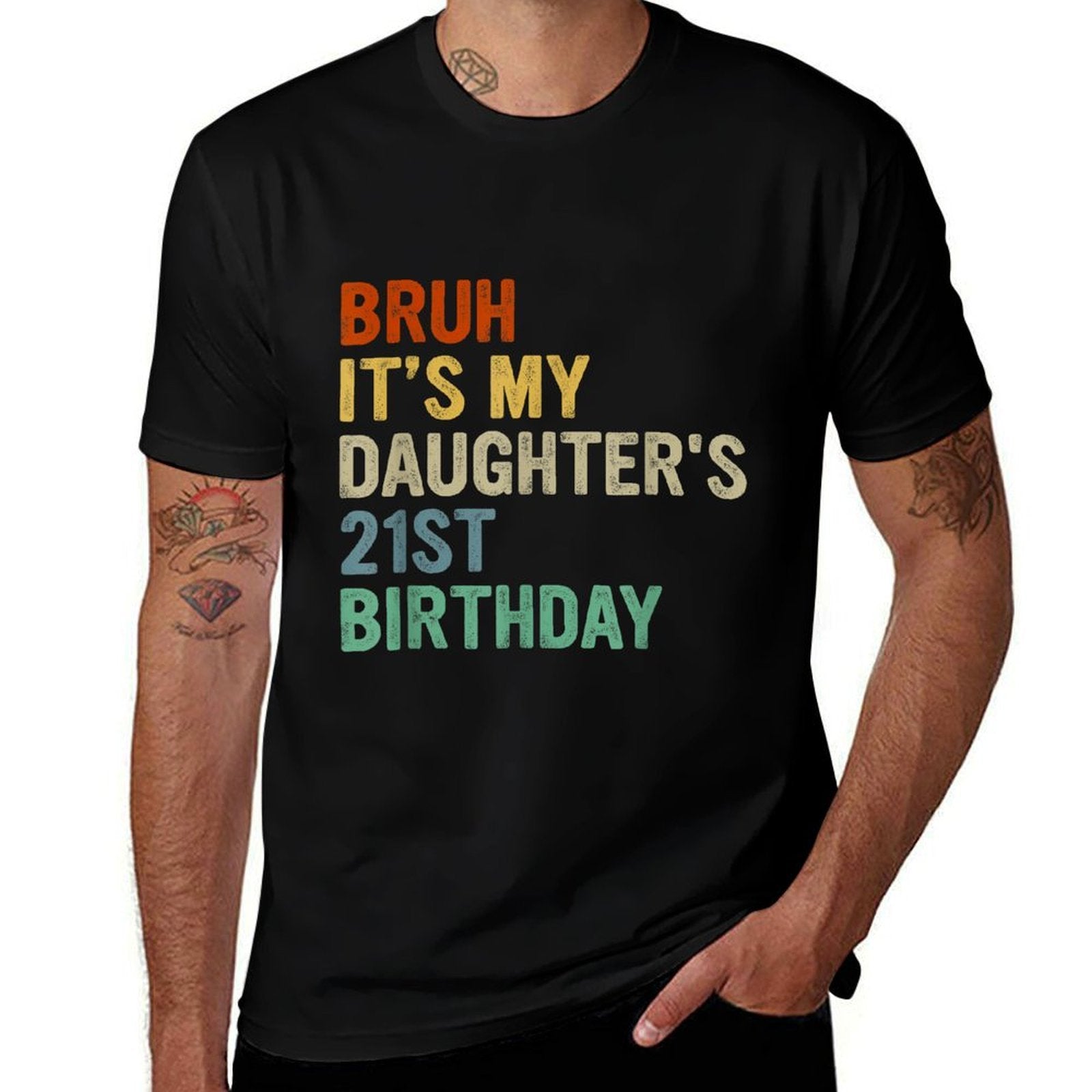 Bruh It's My Daughter's 21st Birthday Turning 21 Years Old  Polyester Blend T-Shirt