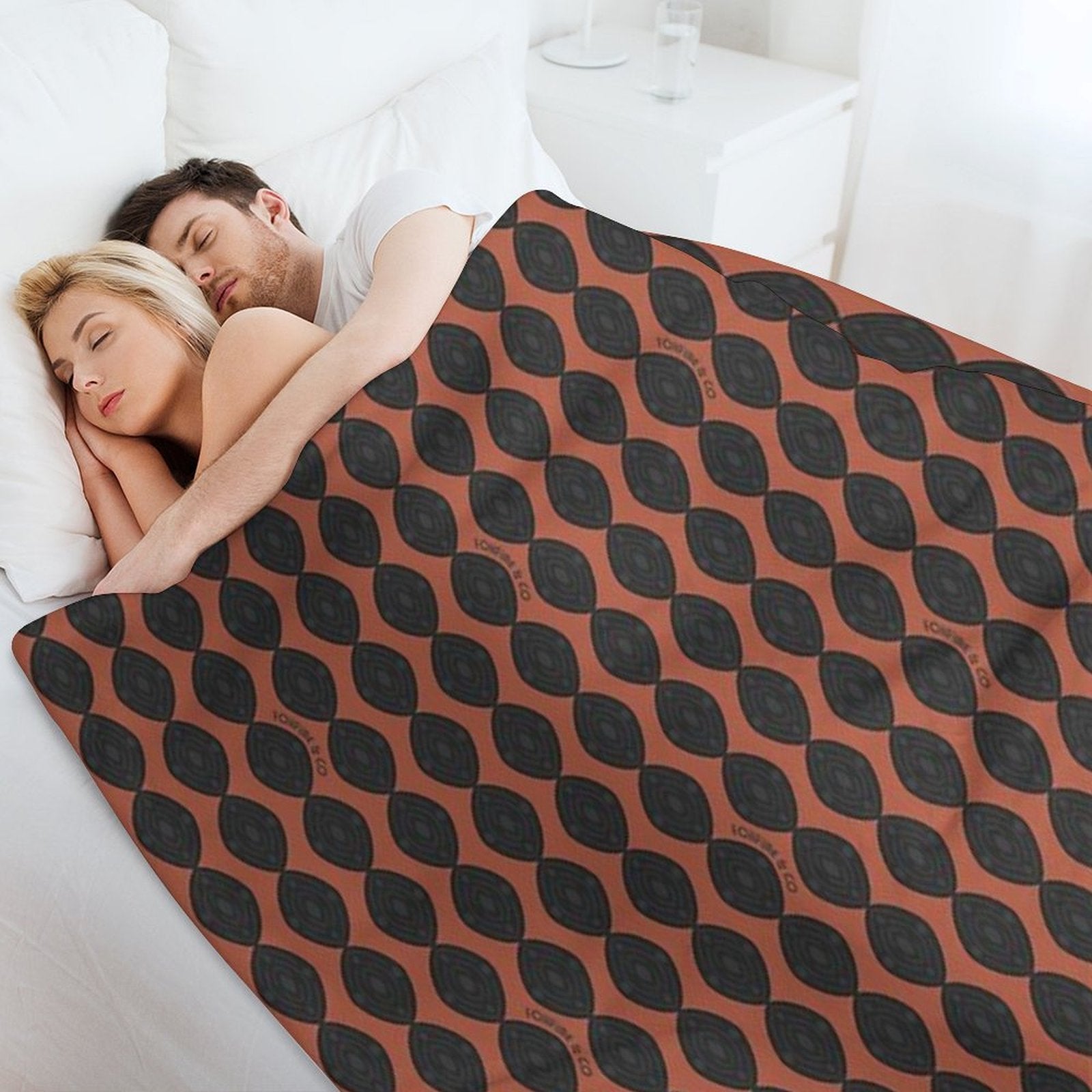 Atomic Blooms - Clay And Charcoal Durable Throw Blanket