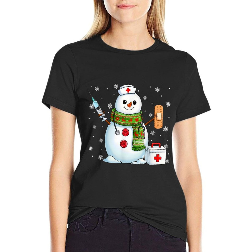 Funny Snowman Nurse Pjs Pajamas Christmas Xmas Women Men  Lightweight T-Shirt