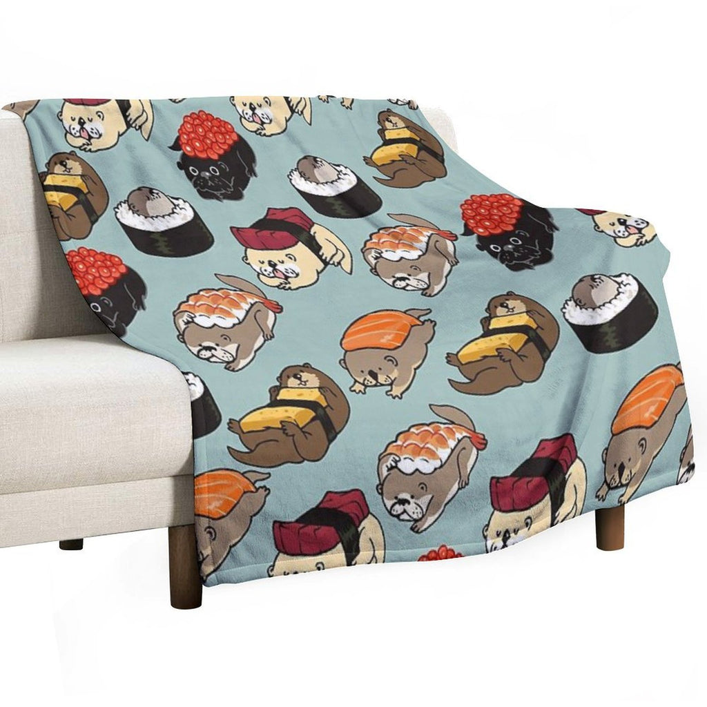 Sushi Otter Plush Throw Blanket