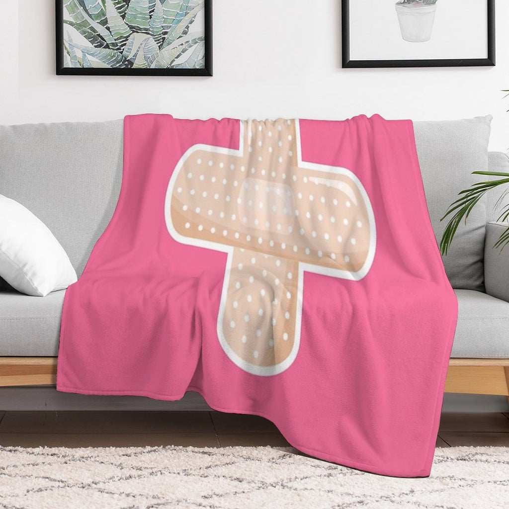First Aid Kit Plaster - Pink Durable Throw Blanket
