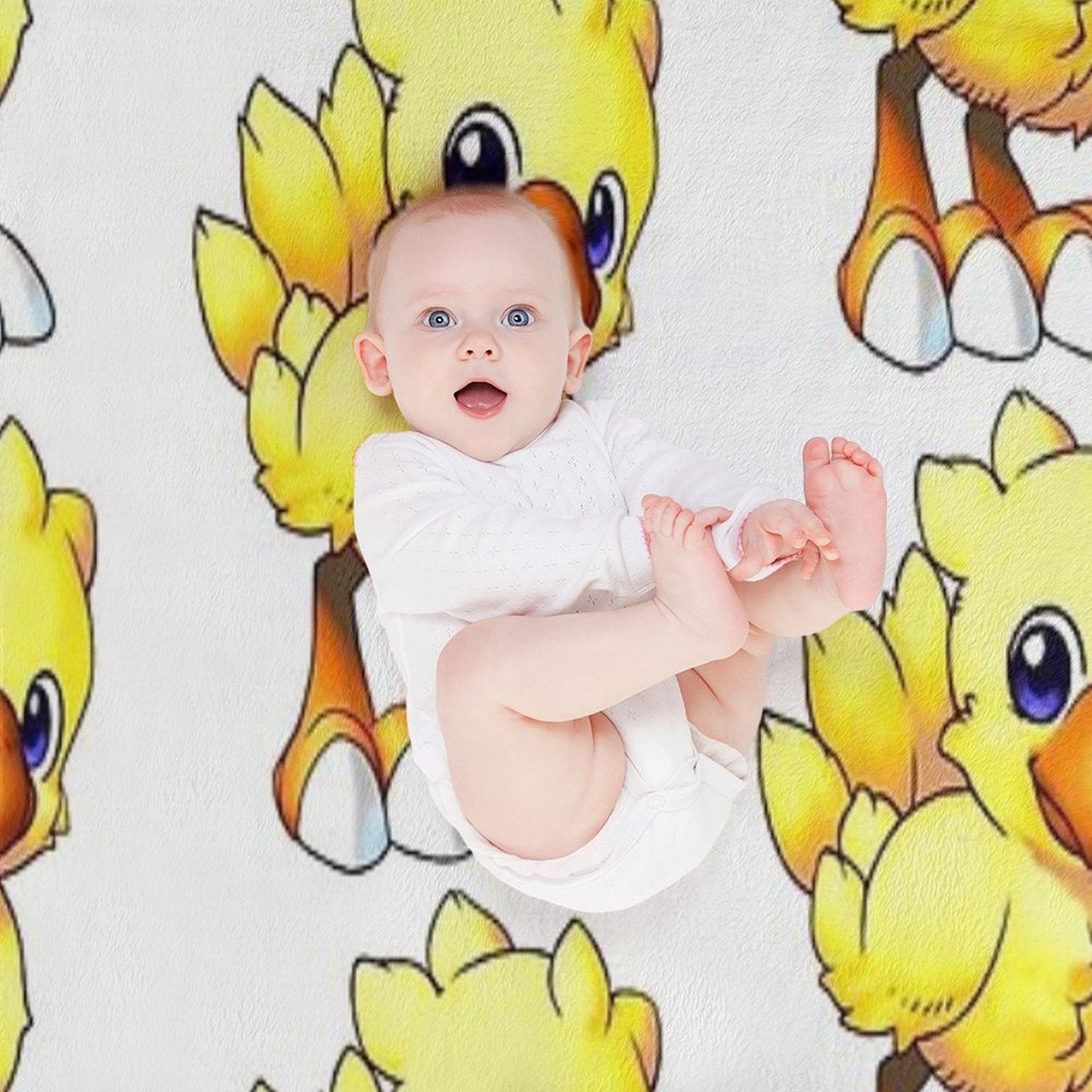 Baby Chocobo II  Final Fantasy Easter Collection Travel-friendly Throw Blanket
