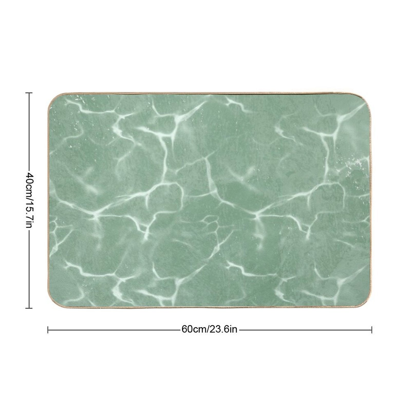 Mint Wave Minimalist Aesthetic Pattern Durable Bath Mat