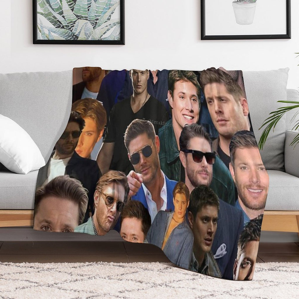 Jensen Ackles Photo Collage Comfort Throw Blanket