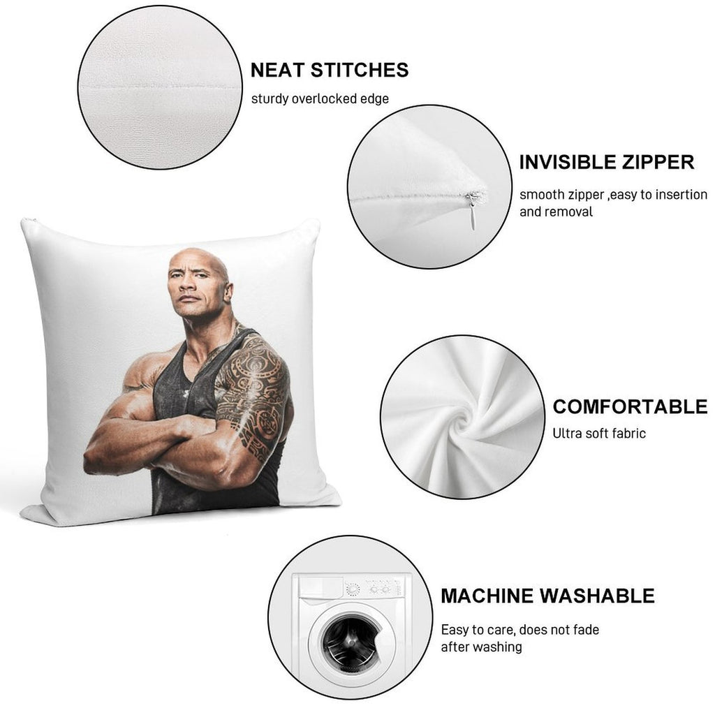 Dwayne Johnson Soft High-Density Material Throw Pillow
