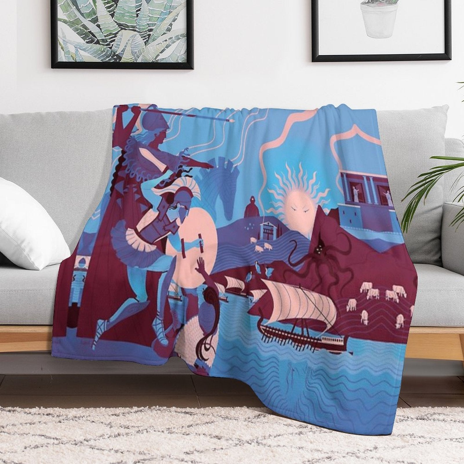 Homeric Landscape - Winter Comfort Throw Blanket