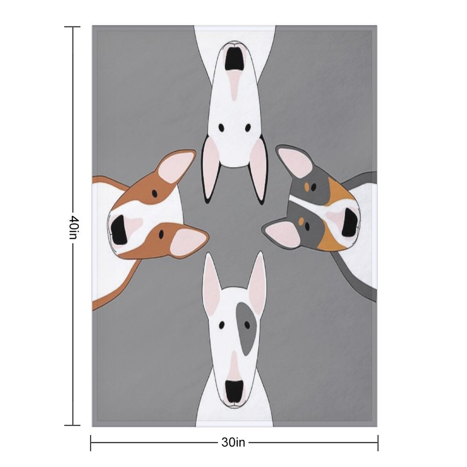 Bull Terrier Squad Machine-washable Throw Blanket