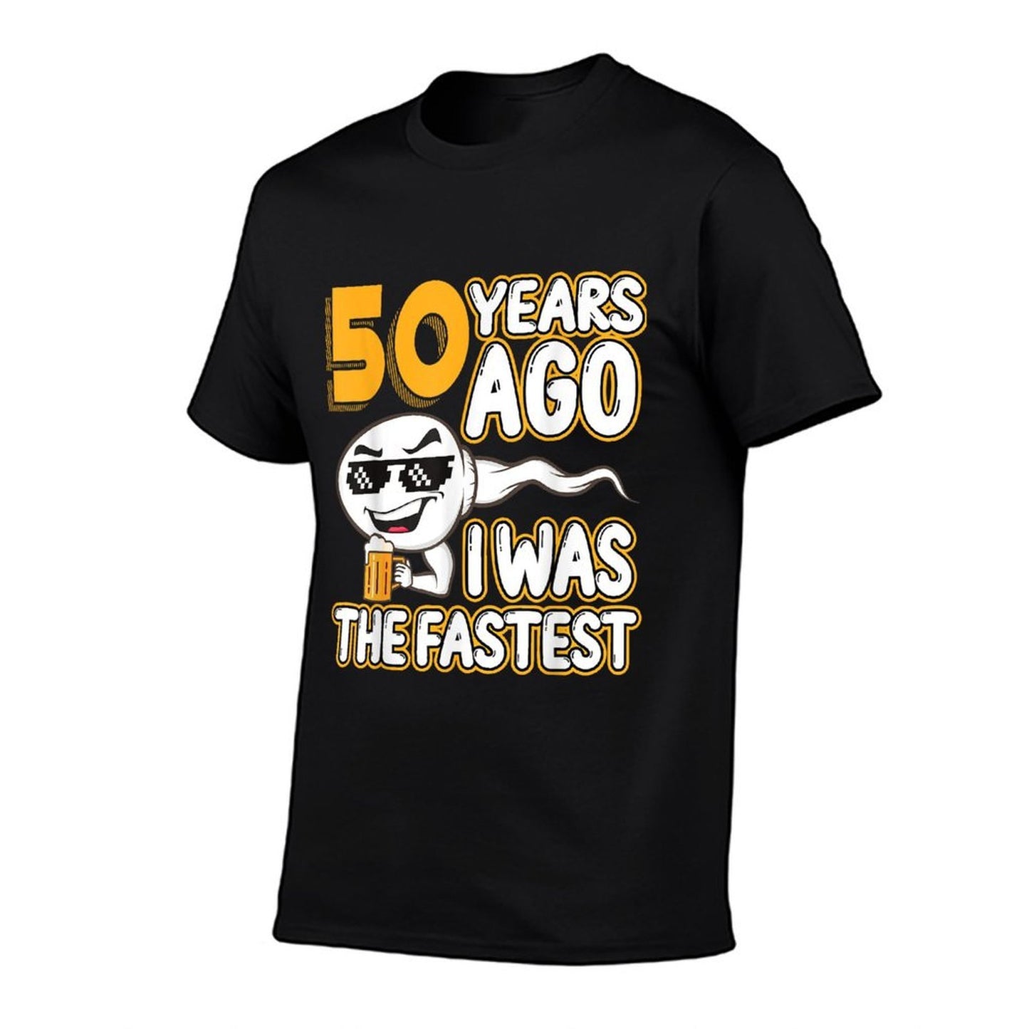 Mens 50th Birthday Gag Sperm 50 Years Ago I Was The Fastest Funny  Graphic-printed T-Shirt