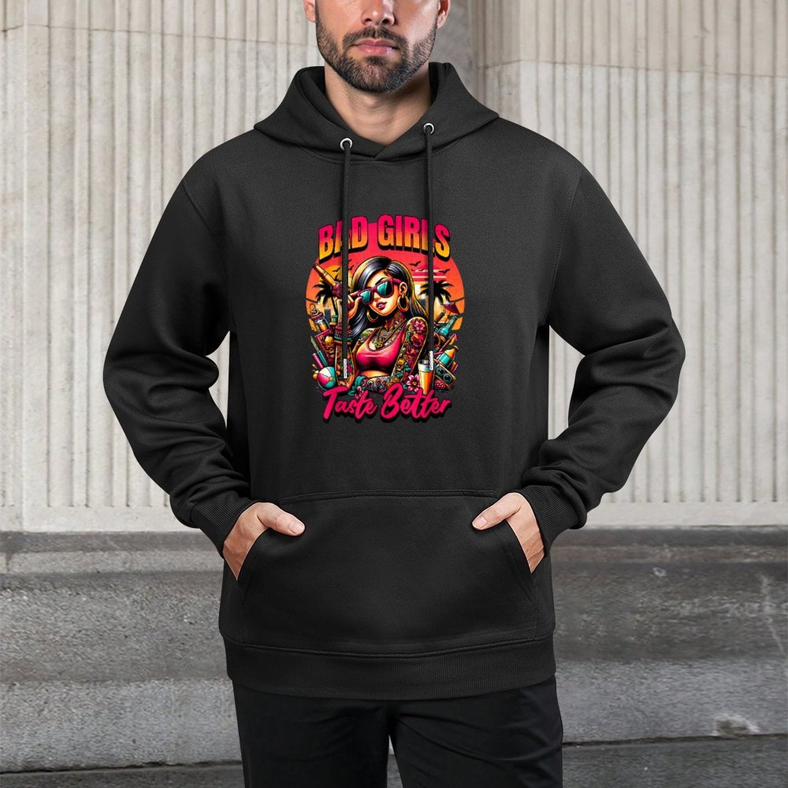 Bad Girls Taste Better Graphic Tattoo Medium-Weight Fabric Hoodie