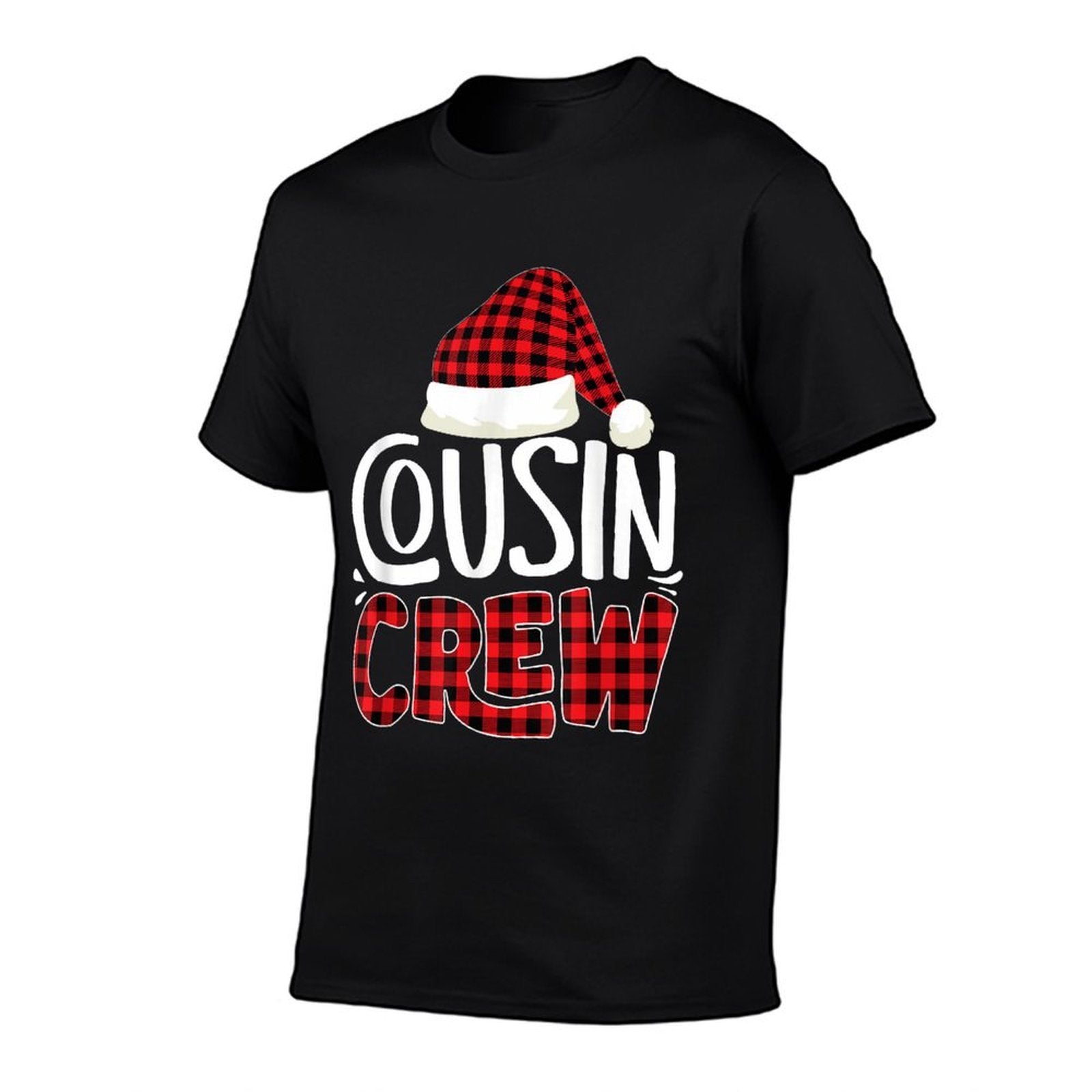 Cousin Crew Family Group Matching Christmas Pajama Party  Ribbed Collar T-Shirt