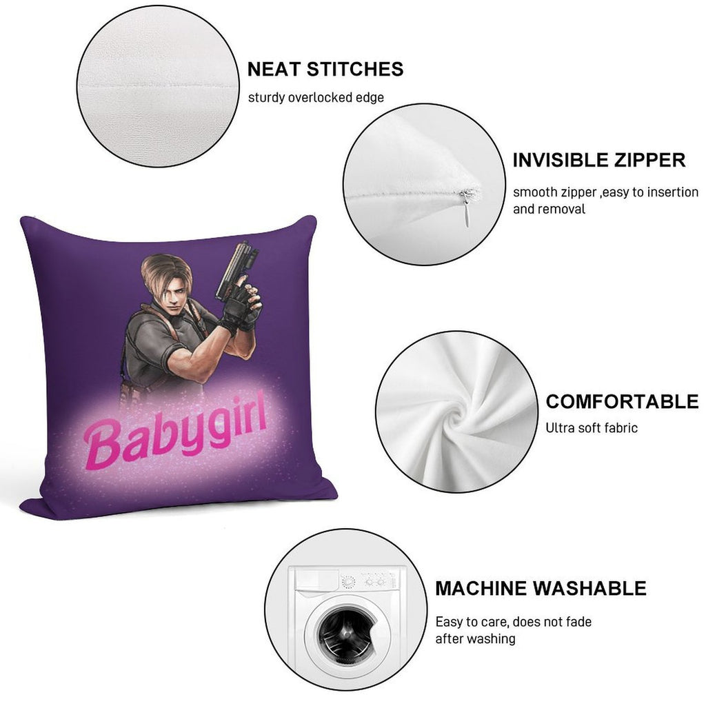 Leon Kennedy Babygirl Soft Anti-Pilling Throw Pillow