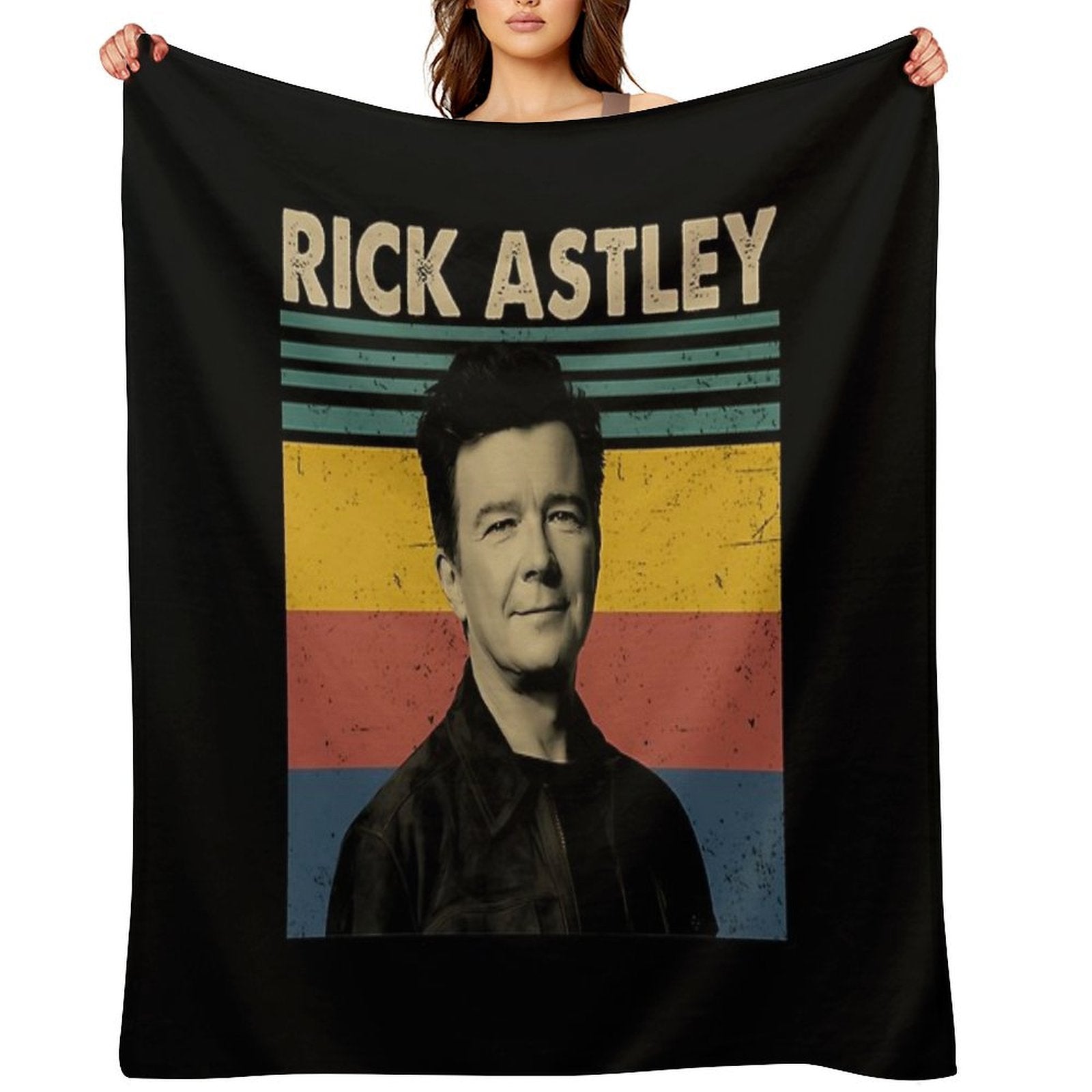 Rick Astley Music Retro Vintage Plush Throw Blanket