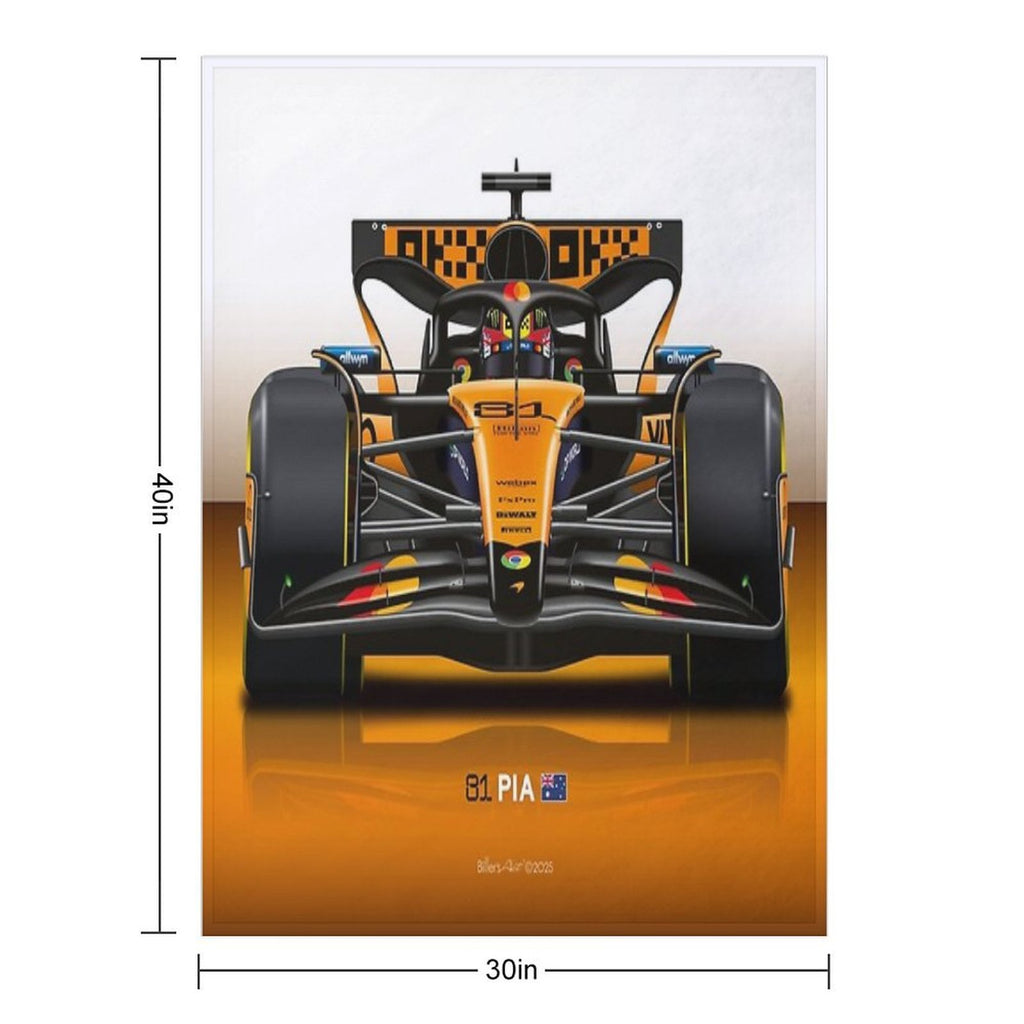 Oscar Piastri 2025 Formula 1 McLaren Racing Car Quick-dry Throw Blanket
