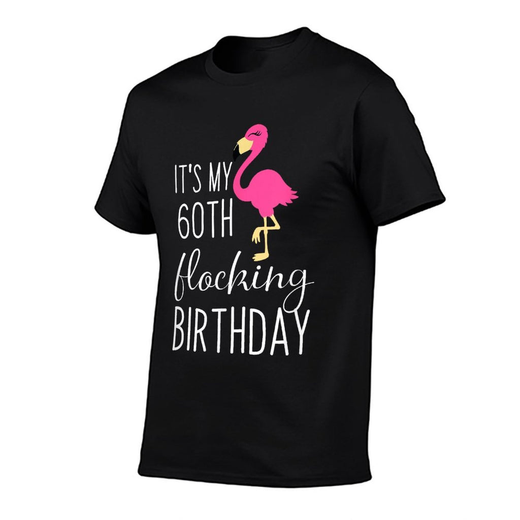 60th Birthday Gift Flamingo Fabulous  Heathered Texture T-Shirt