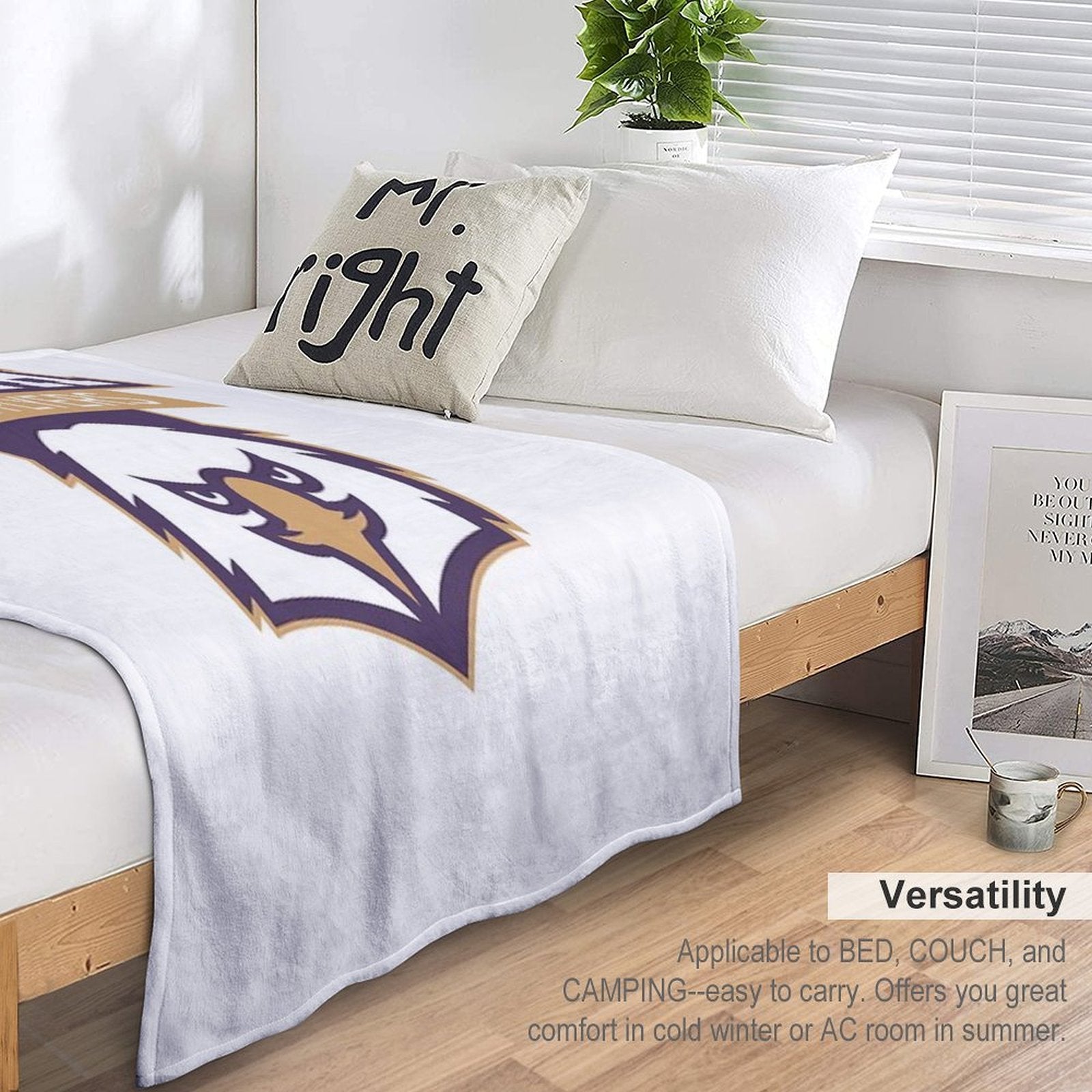 Nazareth College Golden Flyers Eco-conscious Throw Blanket