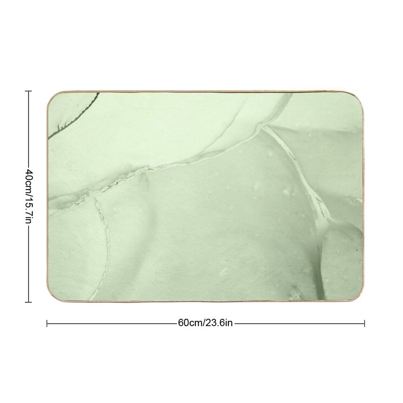 Soft Pastel Green, Sage Green Marble  Non-Slip Bath Mat