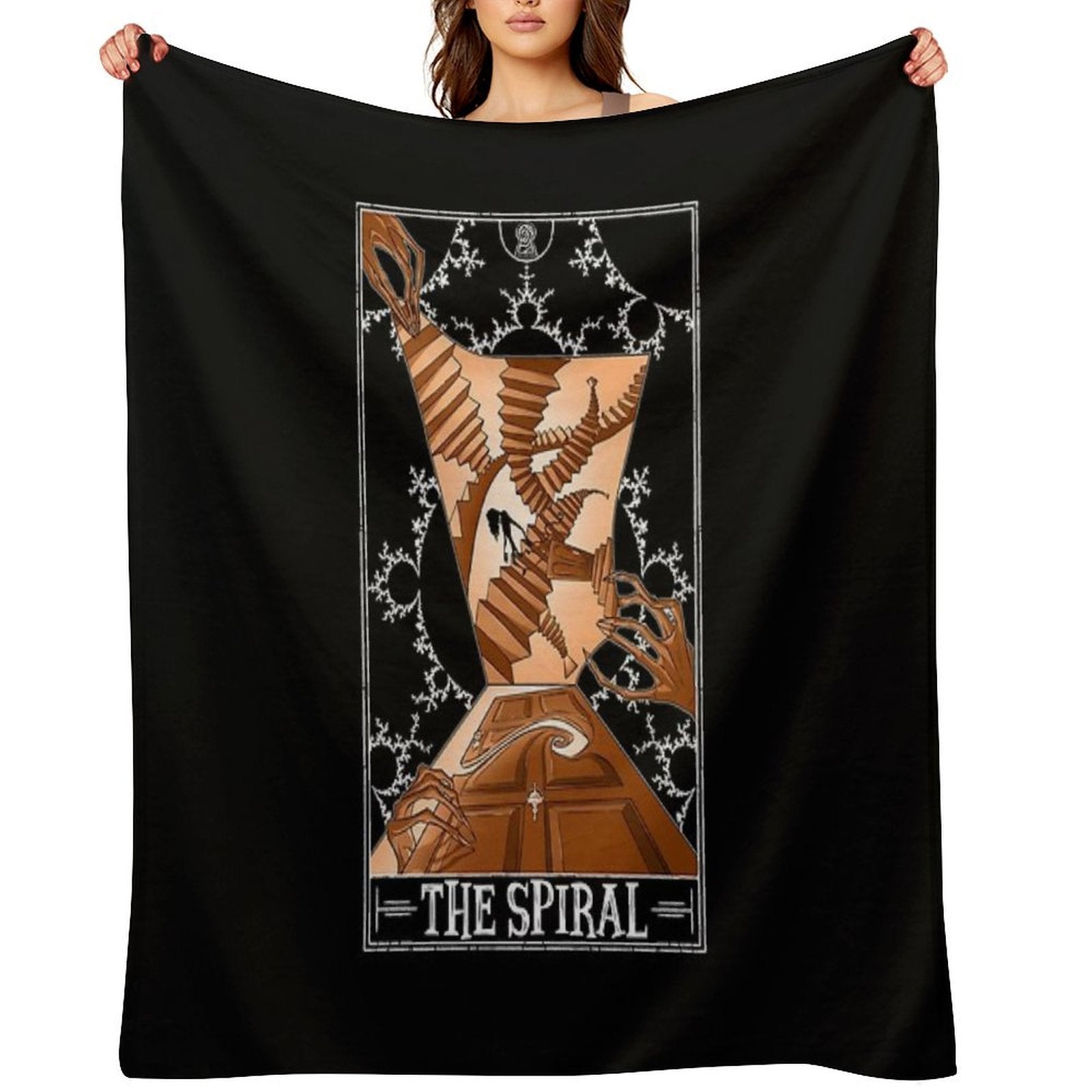 The Spiral Tarotesque - (Dark) Eco-conscious Throw Blanket