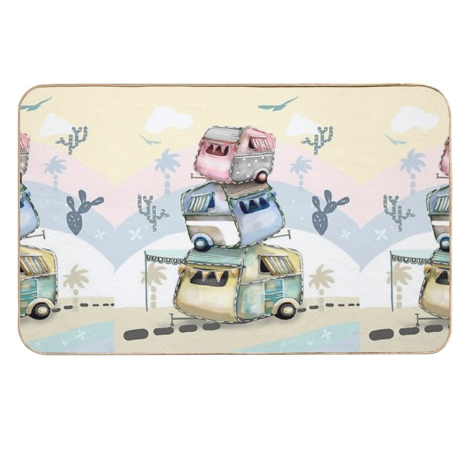 Vintage Caravans  Fade-Resistant Bath Mat