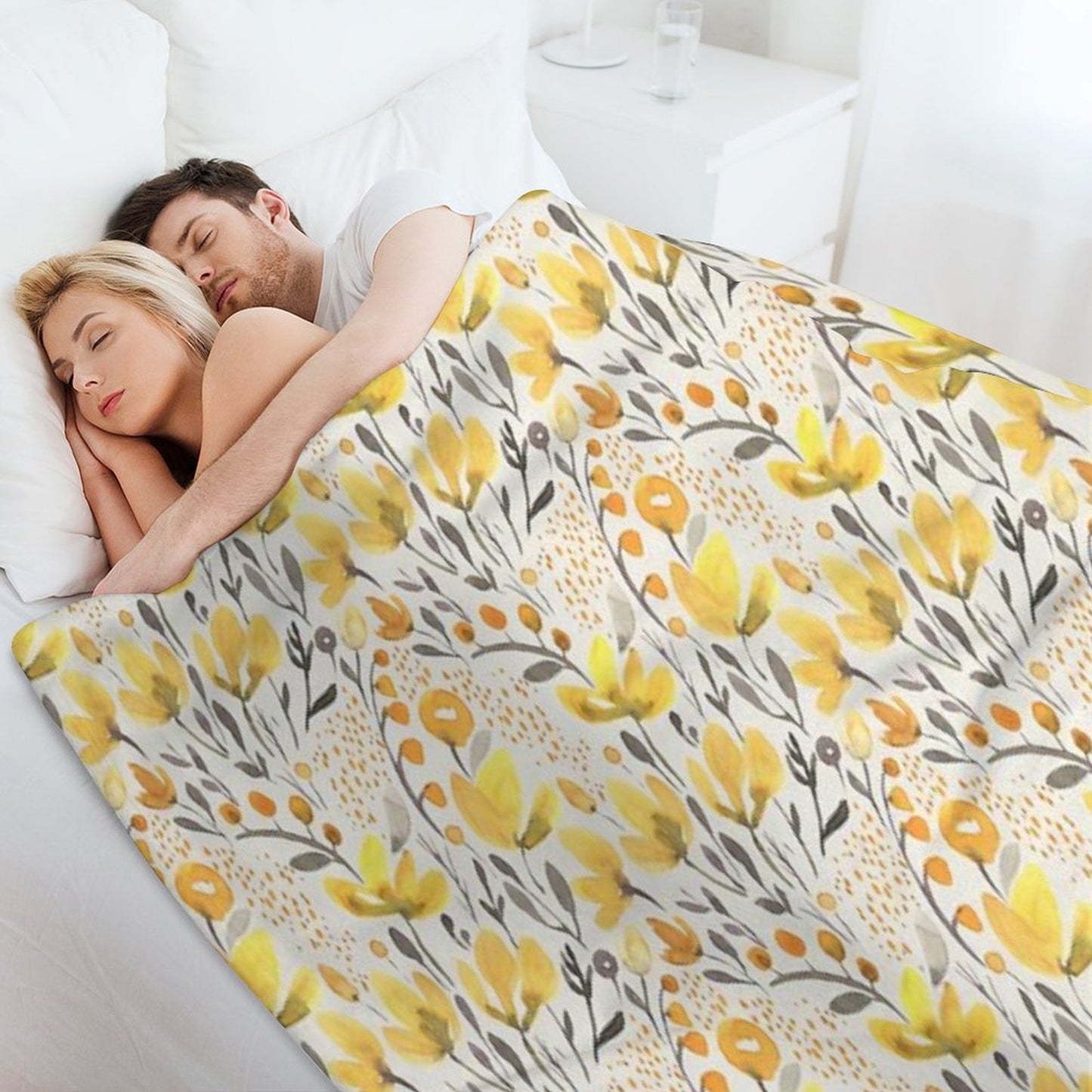 Yellow Field All-season Throw Blanket