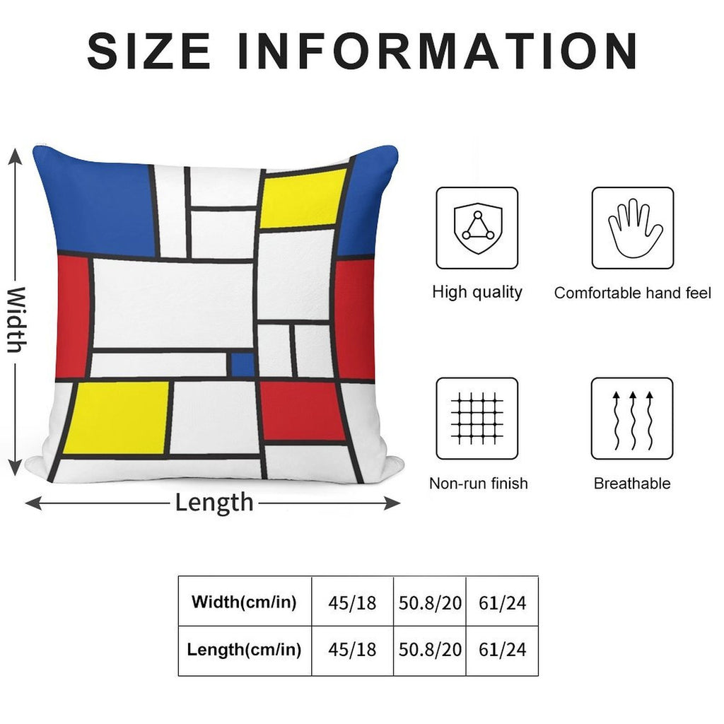 Mondrian Minimalist De Stijl Modern Art II © Fatfatin Soft Warmth Comfort Throw Pillow
