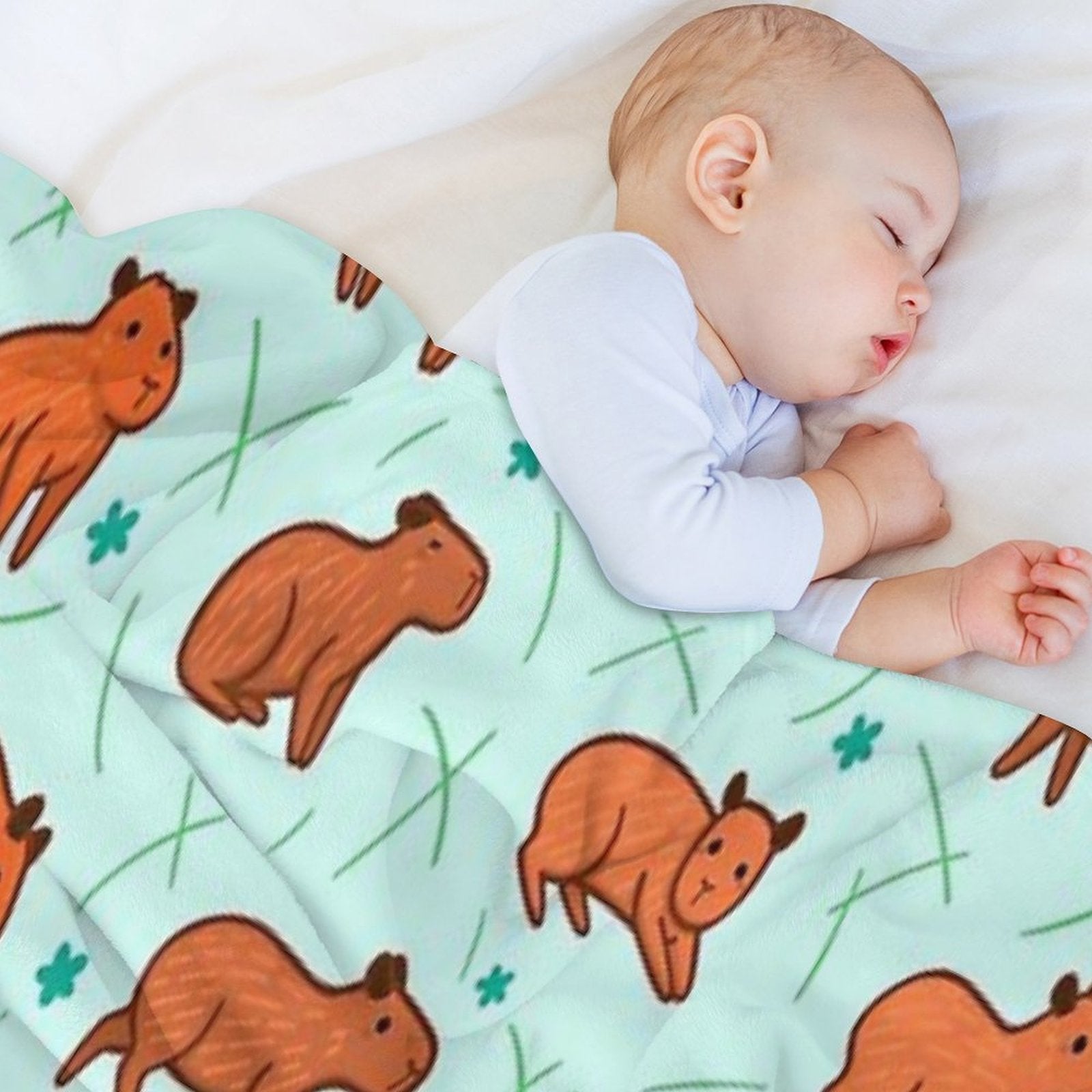 Capybara Pattern Anti-pilling Throw Blanket