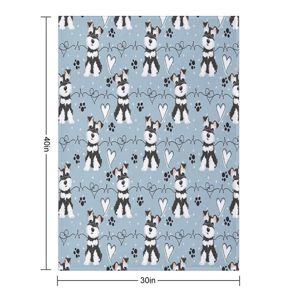 Love Black And White Miniature Schnauzer Anti-pilling Throw Blanket