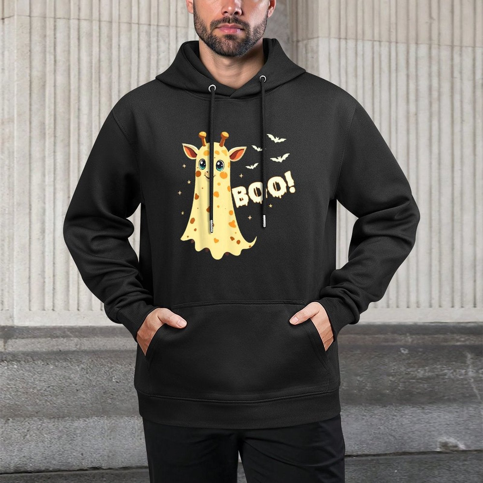 Boo Giraffe Halloween Costume Men Women Kids Shrink-Resistant Hoodie