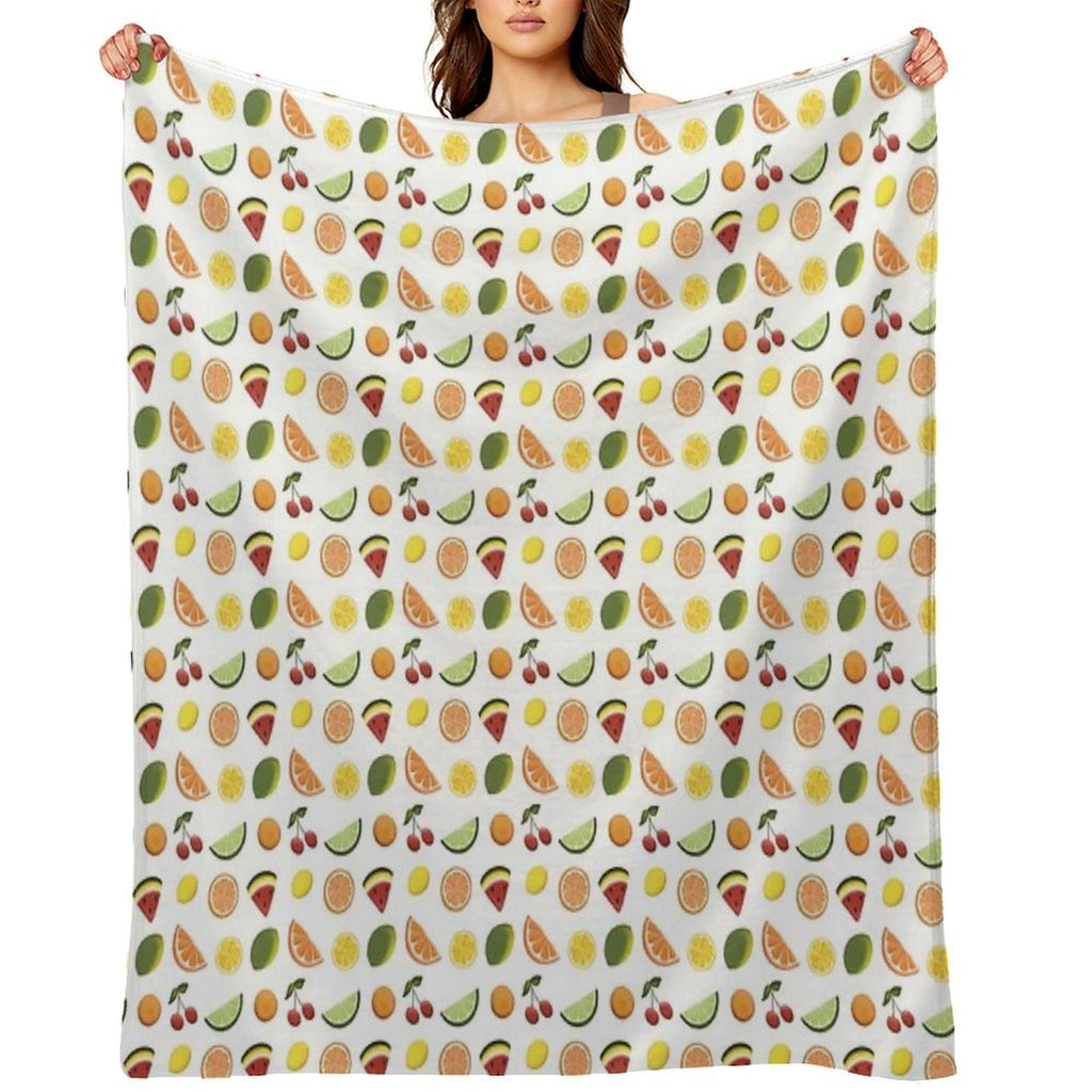 Fresh Fruit, Hand Drawn Fruit, Summer Fruit, Fruit All over Print Comfort Throw Blanket