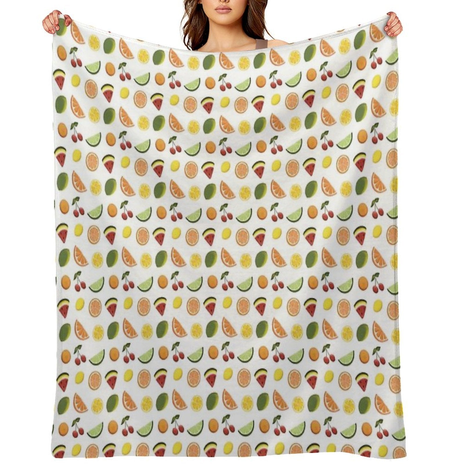 Fresh Fruit, Hand Drawn Fruit, Summer Fruit, Fruit All over Print Comfort Throw Blanket