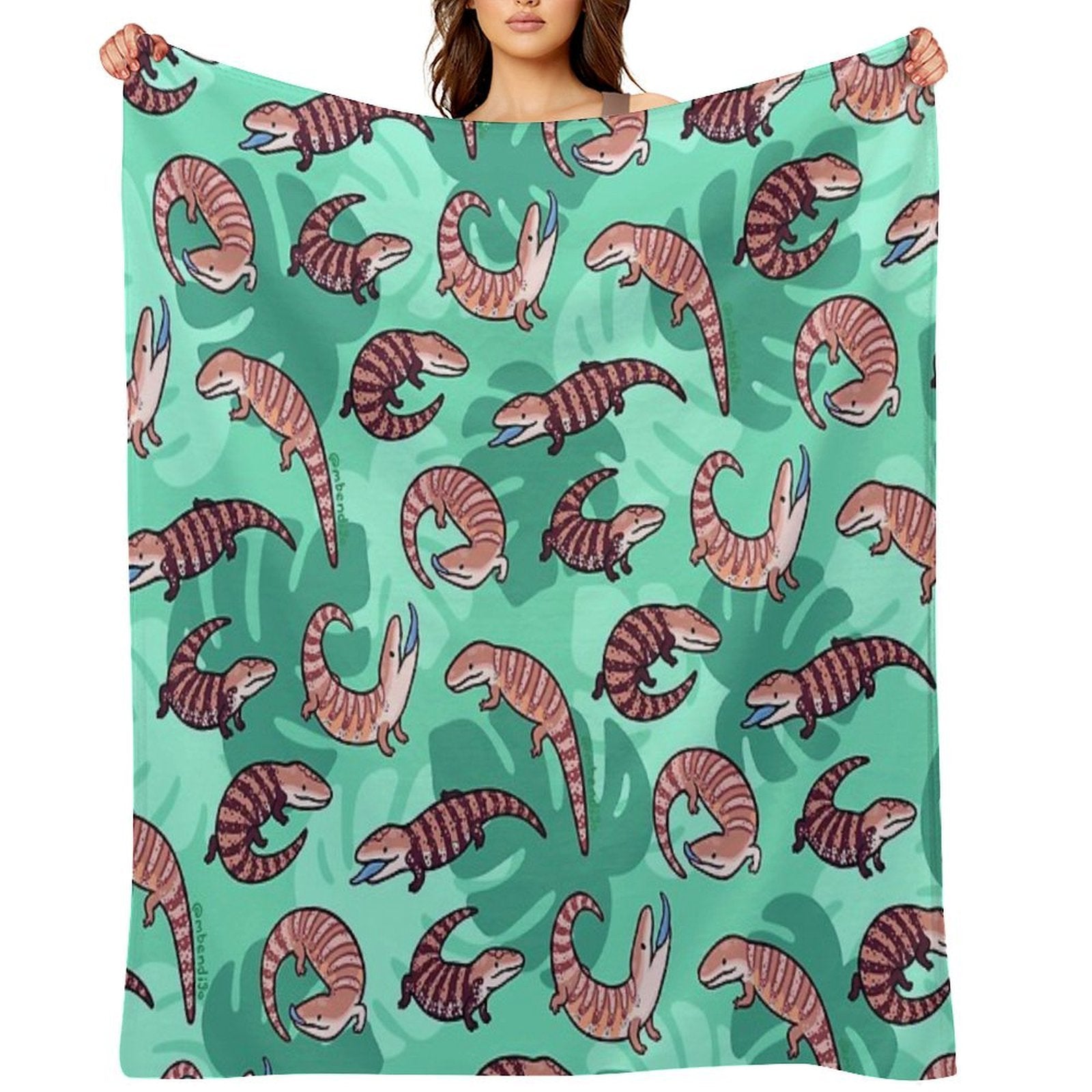 Blue Tongue Skink Lightweight Throw Blanket