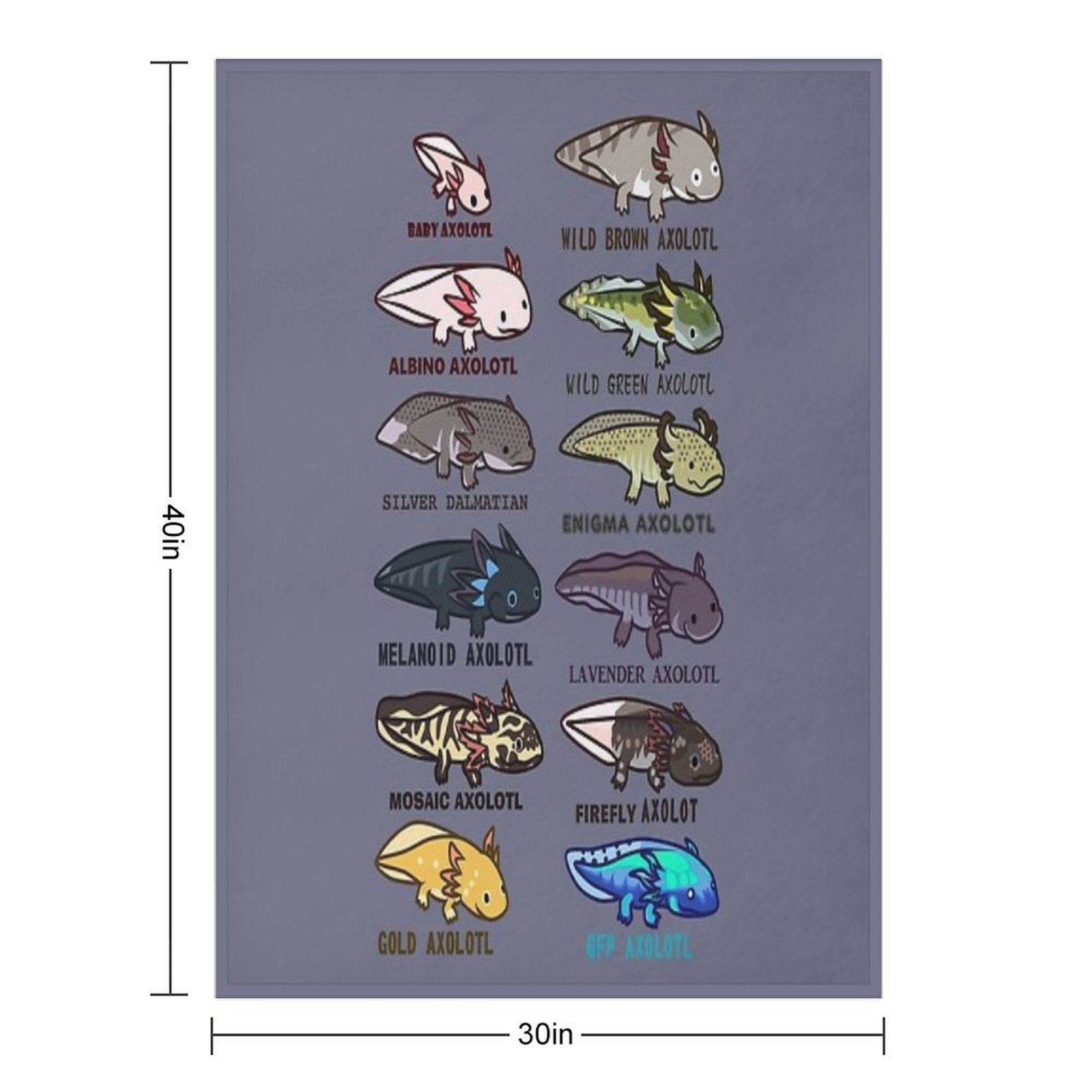 Axolotl Morphs And Colors Lightweight Throw Blanket
